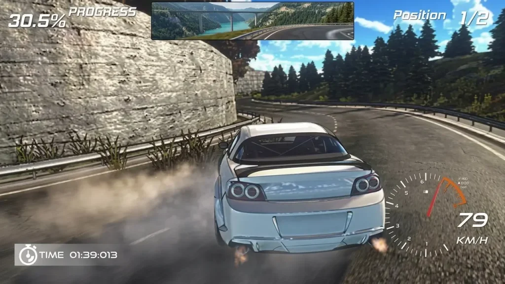 Project Drift Japan Challenge Switch NSP Nissan Silvia drifting around mountain corner in Project Drift Japan Challenge